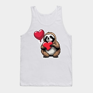 Sloth Heart Balloon - Valentines Day Tank Top
